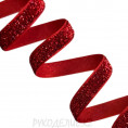 Бархотка с люрексом 10мм 015 - Красный
