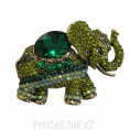 Брошь Слон 54*40мм 30 - Салатовый