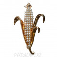 Брошь Фрукты 1 - Кукуруза, золото 48*28мм