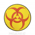 Шеврон клеевой Biohazard Знак Биологическая опасность d=8.5см Желто-красный