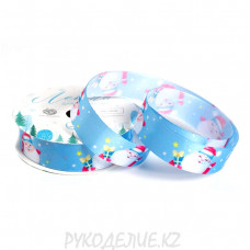 Лента новогодняя атласная "Зимний праздник" 2см