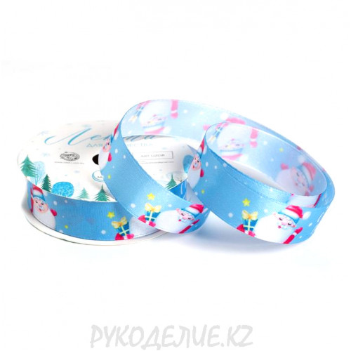 Лента новогодняя атласная "Зимний праздник" 2см Лента новогодняя атласная "Зимний праздник" 2см