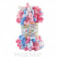 Пряжа Puffy Color Alize 6525 - Розово-бело-голубой