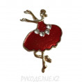 Брошь Балерина 20*35мм 15 - Красный