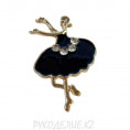 Брошь Балерина 20*35мм 04 - Черный