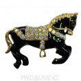 Брошь Лошадка 55*40мм 04 - Черный