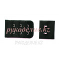 Застежка для бюстгальтера на тканевой основе (30*50мм) в 2*3 ряда Angelica Fashion 04 - Черный