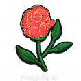 Термоаппликация Ветка розы 5,5*7см Красно-зелёный