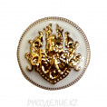 Пуговица металлическая на ножке ME 645 32L, 1 - White/G