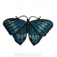 Брошь Бабочка 75*42мм 09 - Синий
