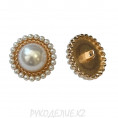 Пуговица с жемчугом ME 714 36L, 01 - Gold