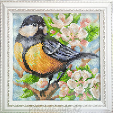 Готовая вышитая картина Синица на яблоне 20*20см М.П.Студия Готовая вышитая картина Синица на яблоне 20*20см М.П.Студия