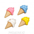 Пуговица декоративная пластик "Рожок мороженого" 2,2х1,3см, 1 - Цветные