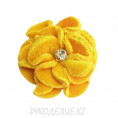 Цветок пришивной бархатный d-57мм 24 - Желтый