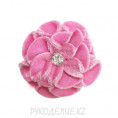 Цветок пришивной бархатный d-57мм 16 - Розовый