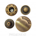 Кнопка металл нержавеющий сплав "Micron" JK 001 d-15мм 15мм, 12 - Шлифованная бронза