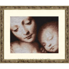 Набор для вышивания крестом Мадонна с младенцем 28*36см Золотое Руно