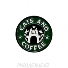Брошь Кошка и кофе BR s-7726