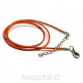Шнурок для кулона плетеный лощеный d-1,5мм 23 - Оранжевый