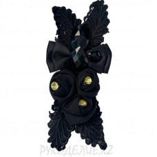 Брошь Бантик с розами WF1 SLV