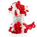 Пряжа Puffy Color Alize 6574 - Красно-белый