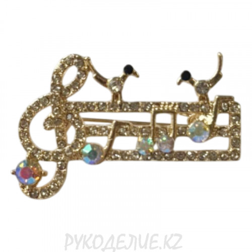 Брошь Ноты 40*28мм Брошь Ноты 40*28мм