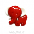 Пуговица слоник LF K07 26L, 13 - Красный