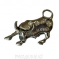 Брошь корова, бык 4 - Серебряный+кристалл