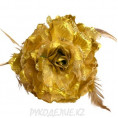 Брошь Цветок пион d-120мм 5 - Светло-золотой