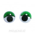 Глаз клеевой круглый с бегающим зрачком+ресницы 20мм 6 - Зелёный