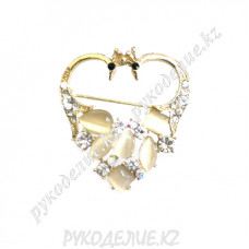 Брошь 2 павлина 35*40мм BR- 616