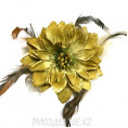 Брошь Цветок Хризантема d-100мм 15 - Темно-золотой