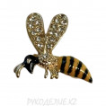 Брошь Насекомые 4 - Оса, желтый 25*20мм