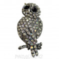 Брошь Сова 25*53мм 79 - Кристалл