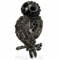 Брошь Сова 25*53мм 07 - Гематит