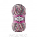 Пряжа Superwash Comfort Socks Alize 7707 - Розово-бело-серый