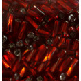 Стеклярус Silver крученый круглое отверстие 5мм Preciosa 97070 - Ярко-красный