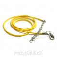 Шнурок для кулона плетеный лощеный d-1,5мм 26 - Светло-жёлтый