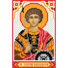 Рисунок на шелке Святой Георгий Победоносец 22*25см Матрёнин Посад