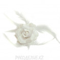 Цветок - брошь роза Е-100 d-60мм 1 - Белый