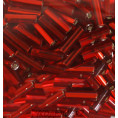 Стеклярус Silver отверстие квадратное 6,5мм Preciosa 97070 - Ярко-красный