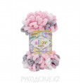 Пряжа Puffy Color Alize 6370 - Бело-розово-серый
