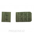 Застежка для бюстгальтера на тканевой основе (30*50мм) в 2*3 ряда Angelica Fashion 14 - Оттенок зеленого