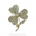 Брошь Клевер 42*50мм 79 - Кристалл