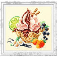 Набор для вышивания крестом Ванильное мороженое 17*17см Чудесная игла Цветной