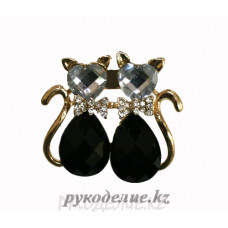 Брошь 2 кошечки 35*32мм BR- 615