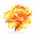 Брошь Цветок роза с резинкой d=190мм 10 - Оранжевый