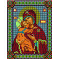 Рисунок на ткани Божья Матерь Владимирская 14*18см Бисер КА (распродажа) Цветной