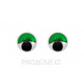 Глазки с ресничками клеевые 12мм 2 - Зелёный