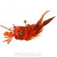 Брошь Цветок Пион со стразами d-55мм 23 - Оранжевый